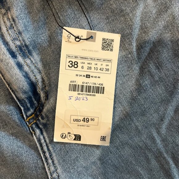 NWT Zara Light Wash Flare Fit Jeans Size 6 - Picture 5 of 5